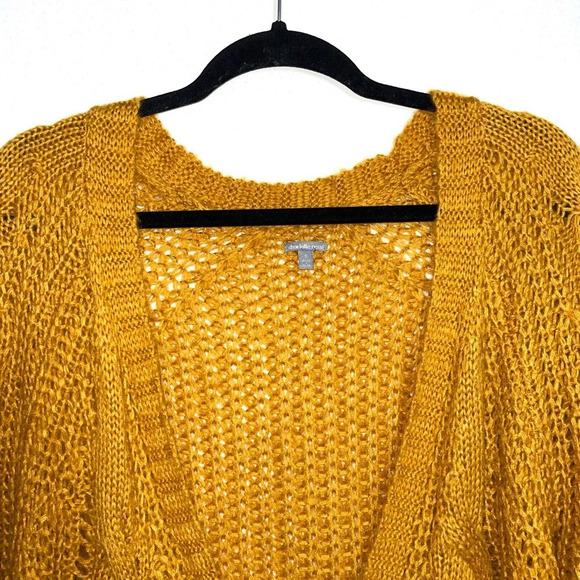 Charlotte Russe Mustard Yellow Button Oversized Knit Cardigan Small Women’s - Picture 2 of 10